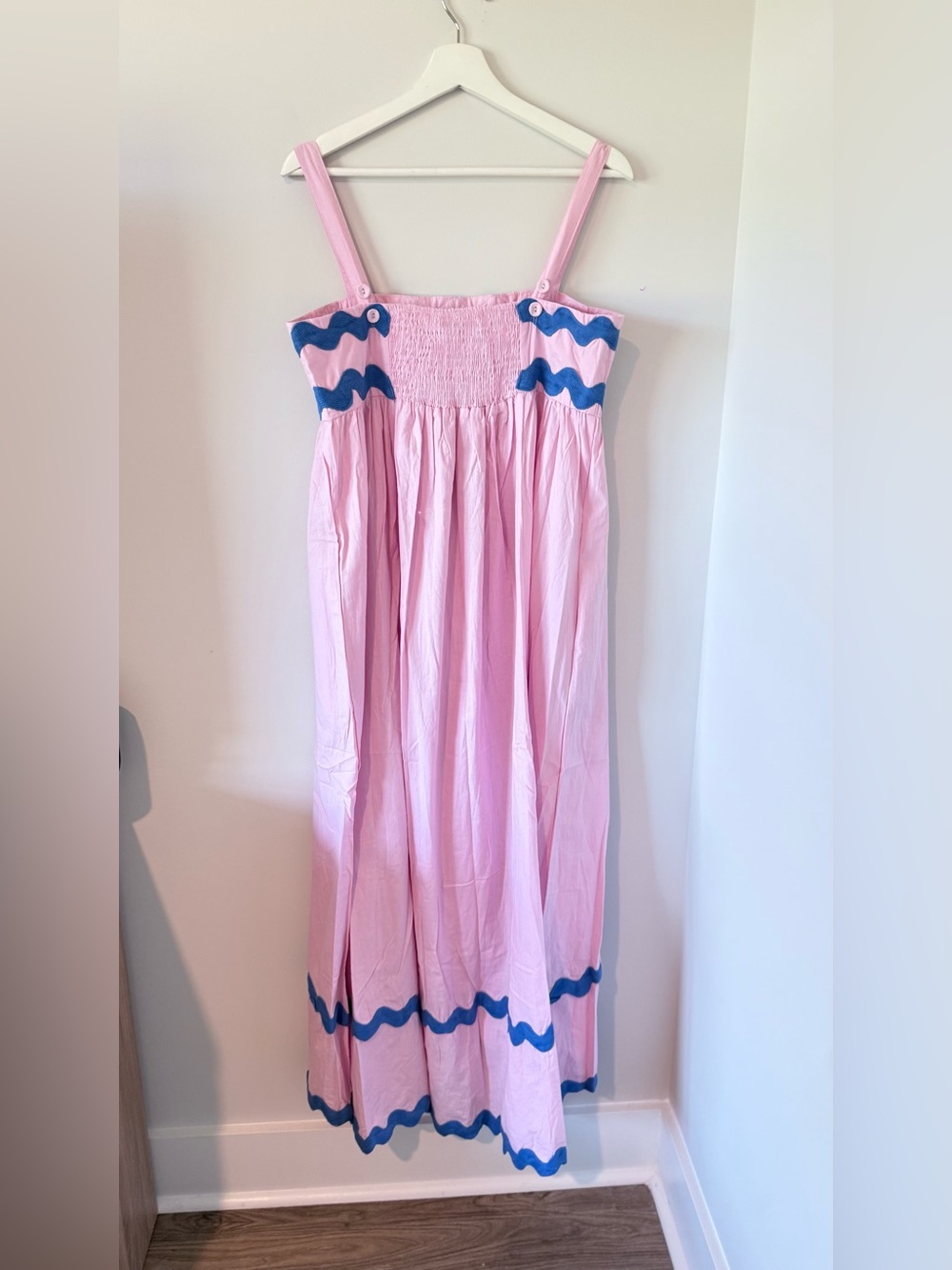 NWT PETAL & PUP Reece Rickrack Trim Midi Dress Vacation Travel Party Women L - Picture 12 of 15